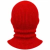 Red Three-Hole Knitted Balaclava – Soft Acrylic Rib Knit – Image 4 of 4