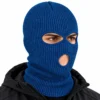 Sapphire Blue Three-Hole Knitted Balaclava – Reinforced Openings – Image 2 of 4