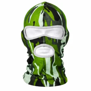 Custom Three-Hole Camo Sublimated Balaclava – Green Stripe