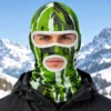 Cagoule sublimée camouflage à trois ouvertures – rayures vertes – Image 2 sur 4