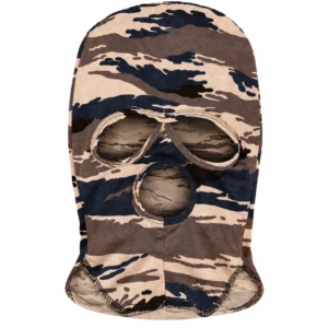 Custom Tiger-Stripe Camo Sublimated Balaclava – Three-Hole