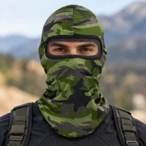 Pasamontañas sublimado de camuflaje de bosque – panel de malla