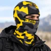 Custom Yellow Camo Sublimated Balaclava – Graphic Lettering – Image 2 of 4