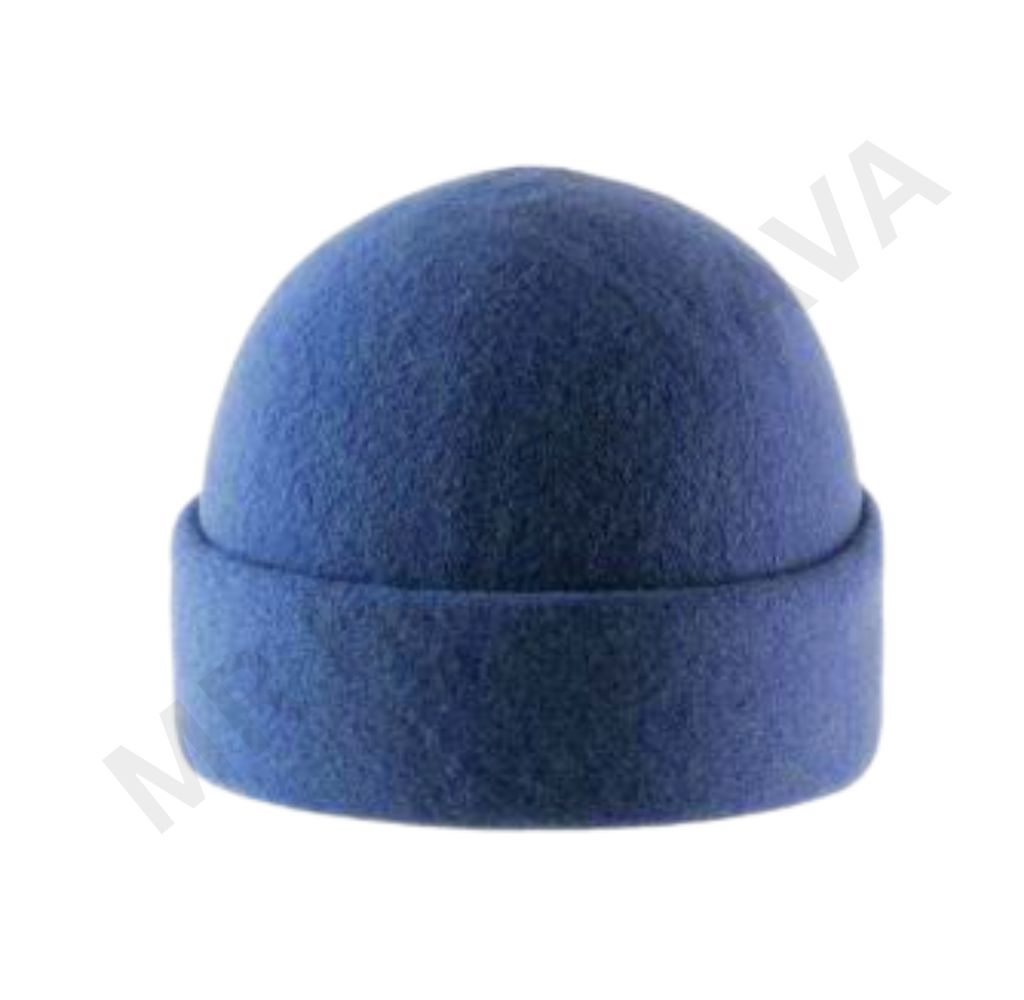 Blue wool beanie hat