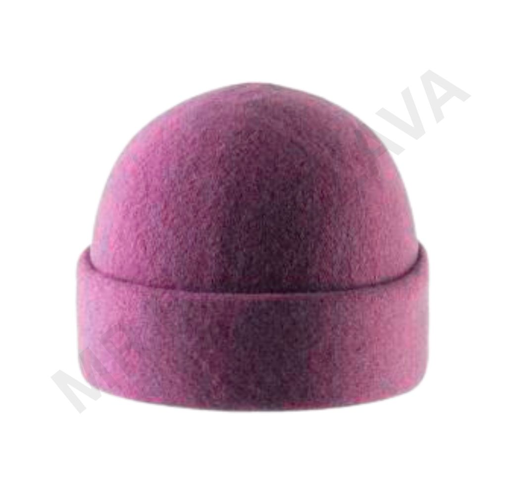 Plum purple wool beanie hat
