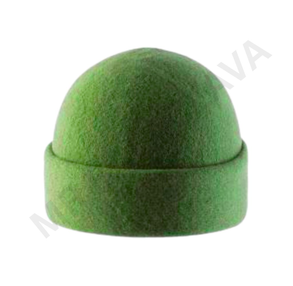 Green wool beanie hat