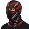 Motorrad-Sturmhaube mit 2 Löchern, Splatter-Print in Schwarz und Rot – belüftete Mundpartie – Bild 2 von 4