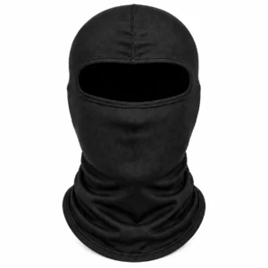 Black Motorcycle Balaclava – Skin-Friendly Fabric, Extended Neck