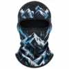 Ski-Sturmhaube mit Bergprint in Blau – Thermostoff, Flachnähte – Bild 1 von 4