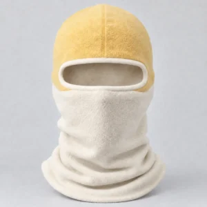 Cream and Yellow Fleece Balaclava – Extra-Long Neck