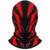 Motorrad-Sturmhaube in Rot und Schwarz – belüftete Mundpartie, Racing-Print – Bild 4 von 4