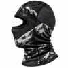 Cagoule de ski montagne topographique noir et gris – coutures plates – Image 3 sur 4