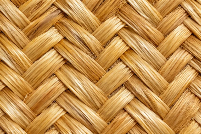 Close-up of golden plaited wheat straw