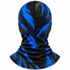 Motorrad-Sturmhaube mit Wabenprint in Schwarz und Blau – perforierte Mundpartie – Bild 4 von 4