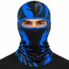 Motorrad-Sturmhaube mit Wabenprint in Schwarz und Blau – perforierte Mundpartie – Bild 2 von 4