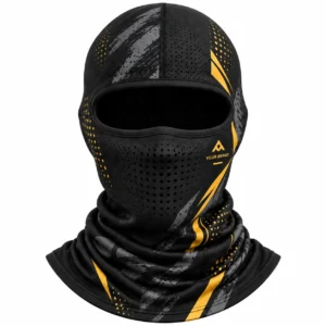 Black and Yellow Perforated Balaclava – Laser-Cut Vents, Quick-Dry