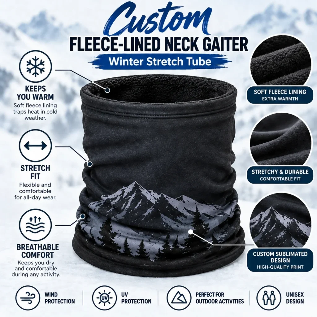 Braga de cuello forrada de polar personalizada – tubo de invierno: características y vistas