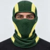 Cagoule en polaire verte et jaune – panneau perforé à la bouche – Image 2 sur 4