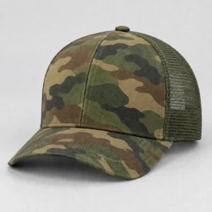 Custom Camo Trucker Cap – Mesh Back, Patch Logo