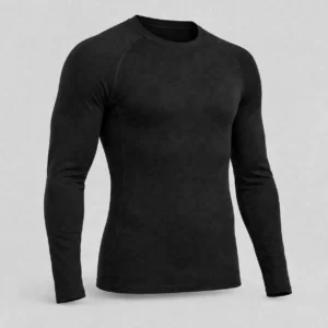 Camiseta base de merino personalizada – Cuello redondo, manga larga