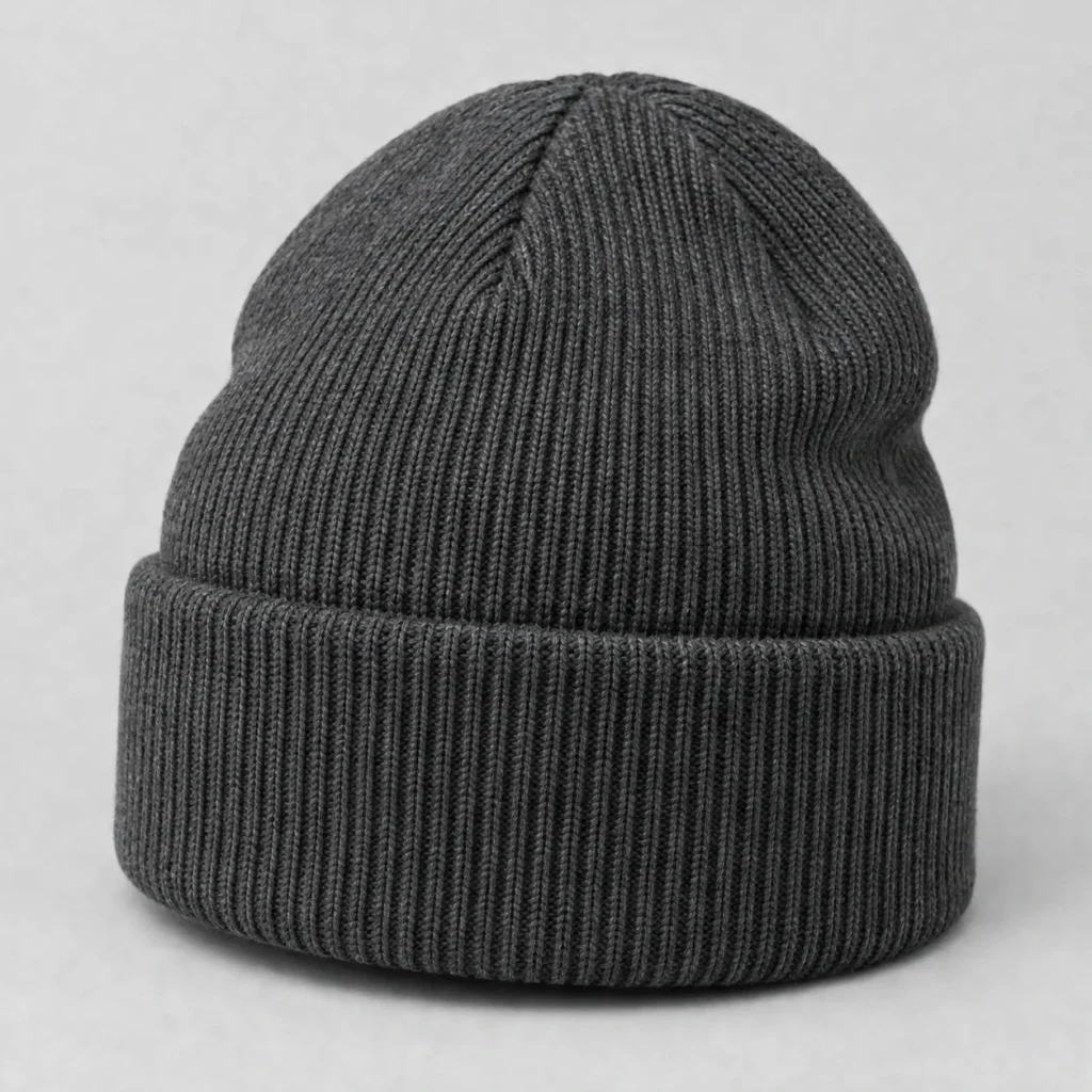 Bonnet classique à revers gris anthracite, vue de trois quarts face