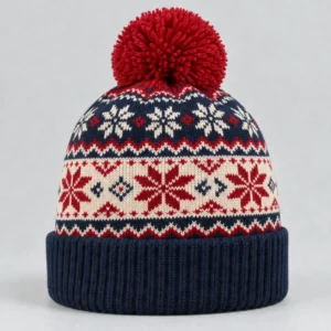 Custom Fair Isle Beanie – Nordic Jacquard, Pom-Pom