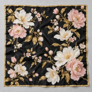 Pañuelo cuadrado de sarga de seda estampado