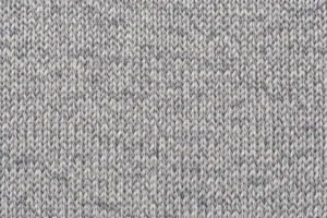 Recycled Polyester Sock Yarn (RPET): close-up of a fine sock knit in light grey melange recycled polyester sock yarn