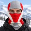 Red and Grey Panel Summer Balaclava – Breathing Holes, Four-Way Stretch – Image 2 of 4